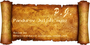 Pandurov Juliánusz névjegykártya